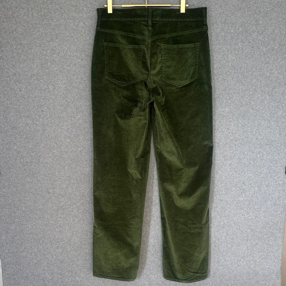 J. Crew Full-length slim wide-leg pant in Stretch Velvet 29 Green - Picture 3 of 11